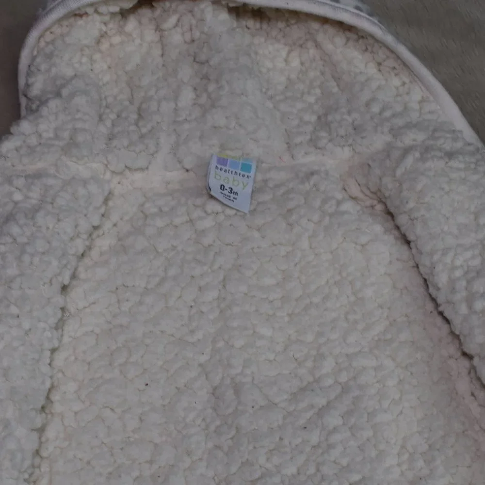 Baby Fleece Faux Sherpa Zip up Hoodie Jacket Size 0-3